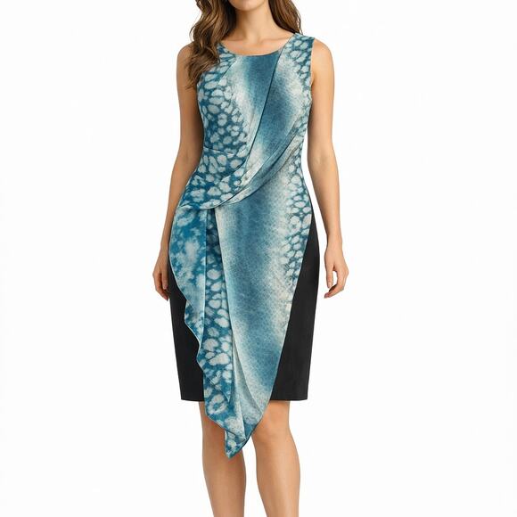 AllSaints Women’s Dress Silk Midi Shift Size 6 Wearable Art - Picture 3 of 9